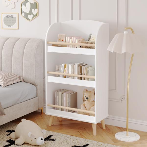 White 3-Tier Kids Bookshelf & Toy Storage Cabinet | Book Organizer for Children’s Room