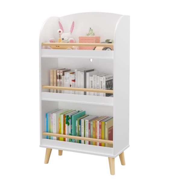 White 3-Tier Kids Bookshelf & Toy Storage Cabinet | Book Organizer for Children’s Room