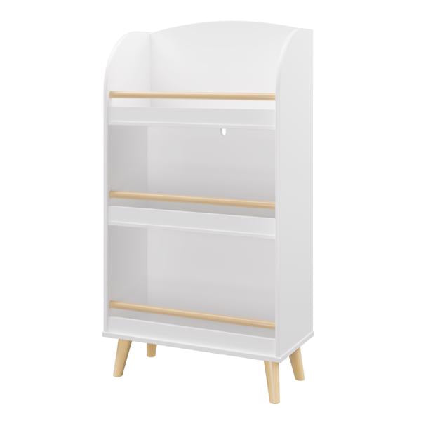 White 3-Tier Kids Bookshelf & Toy Storage Cabinet | Book Organizer for Children’s Room